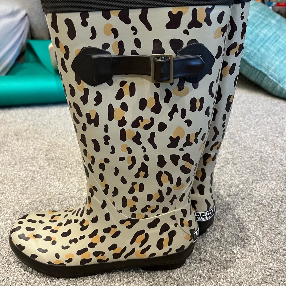 L.L. Bean Leopard Print Rain Boots